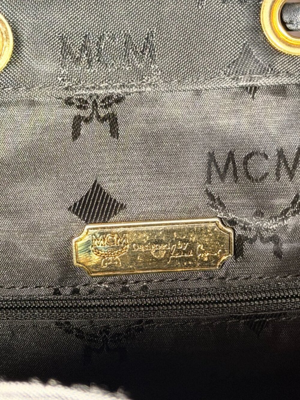 MCM Black Monogram Drawstring Backpack - Picture 7 of 11
